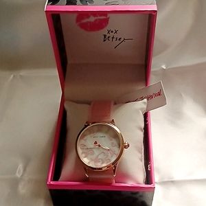 Betsey Johnson - Light Pink XOX Heart Watch